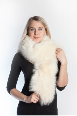White cream fox fur scarf